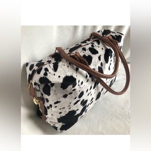 Cow print weekender bag!